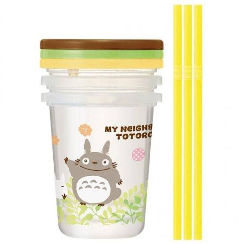 Mi vecino Totoro Set de 3 Vasos con pajas