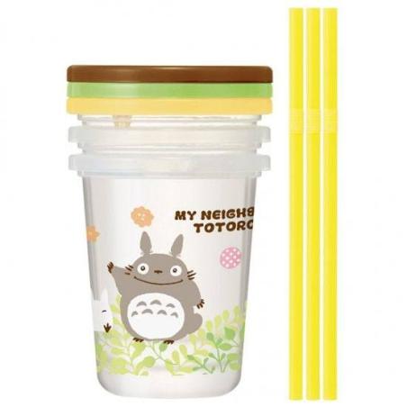 Mi vecino Totoro Set de 3 Vasos con pajas