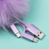 Pusheen Cable de carga USB 3in1 con llavero Pom Pom