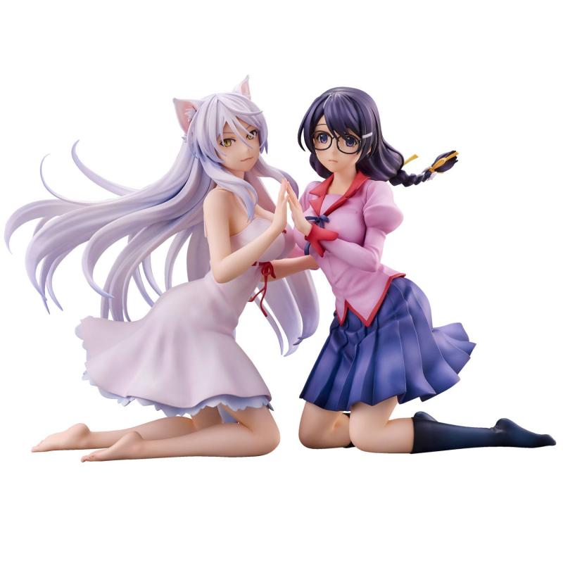 Nekomonogatari Monogatari Series Estatuas PVC Tsubasa Hanekawa Set (re-run) 19 cm