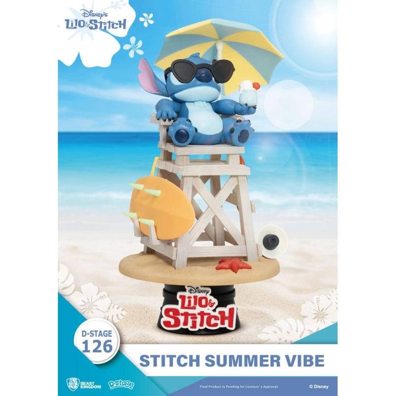 Disney Diorama PVC D-Stage Stitch Summer Vibe 16 cm