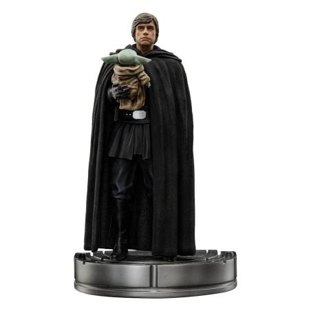 Star Wars The Mandalorian Estatua 1/10 Art Scale Luke Skywalker y Grogu 21 cm