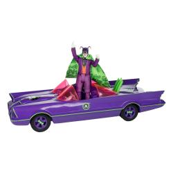 DC Retro Figura y vehículo Batman 66 Batmobil with Joker (Gold Label