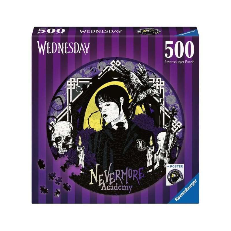 Wednesday Puzzle redondo Nevermore Academy (500 piezas