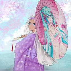 Hatsune Miku Parasol de papel Miku