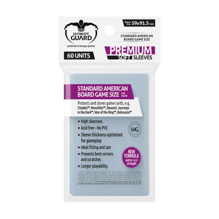 Ultimate Guard Premium Soft Sleeves Fundas de Cartas del Juego de Mesa Standard American (60
