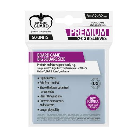 Ultimate Guard Premium Soft Sleeves Fundas de Cartas del Juego de Mesa Cuadrado Grande (50