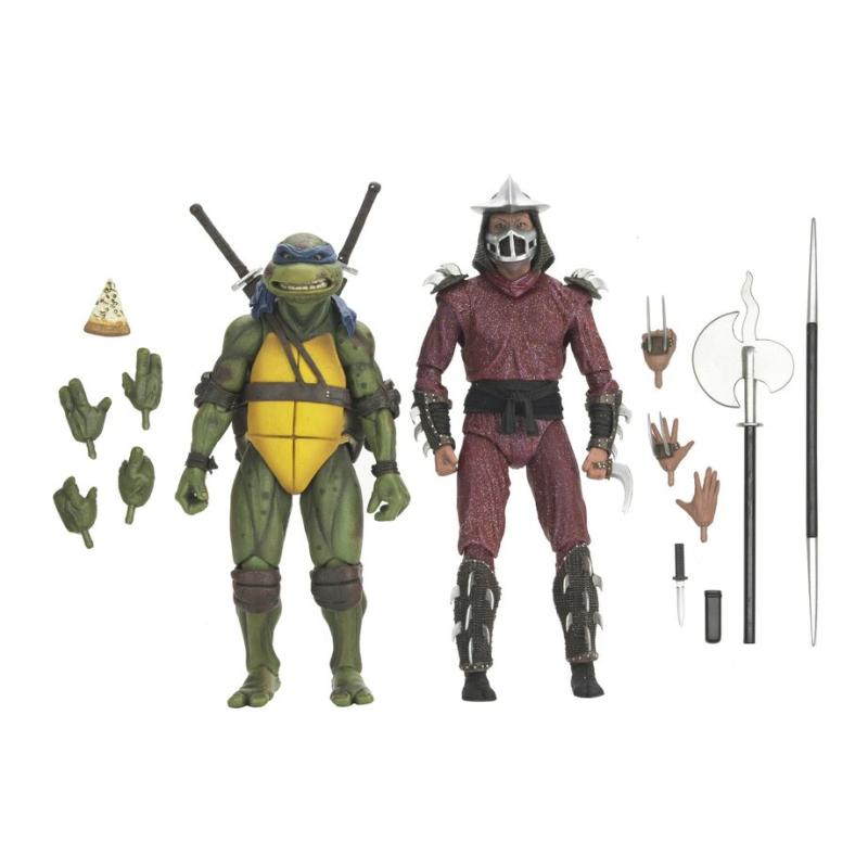 Set 2 figuras Roof Top Battle Shredder vs Leo Teenage Mutant Tortugas Ninja 18cm