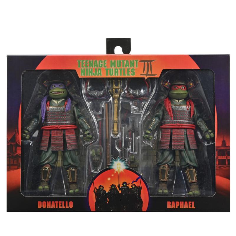 Blister 2 figuras Donatello &#38; Raphael Teenage Mutant Tortugas Ninja 3 18cm