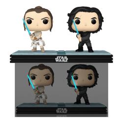 Star Wars Pack de 2 POP! Movie Moments Vinyl Cabezón Kylo & Rey 9 cm