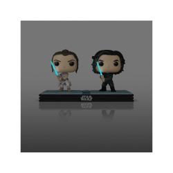 Star Wars Pack de 2 POP! Movie Moments Vinyl Cabezón Kylo & Rey 9 cm