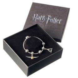Pulsera plateada charms Deathly Hallows Snitch 3 Spellbeads Harry Potter