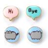 Set 3 pares pendientes Hi Bye Pusheen