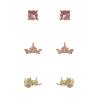 Set 3 Pares de pendientes Princesas Disney