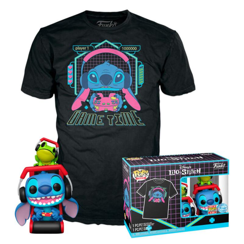 Set figura POP &#38; Tee Disney Stitch Gamer Stitch with Frog