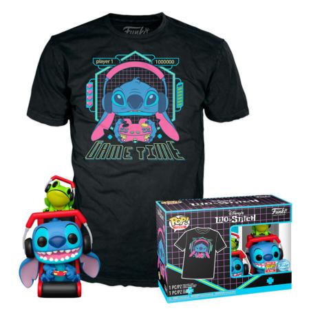 Set figura POP &#38; Tee Disney Stitch Gamer Stitch with Frog