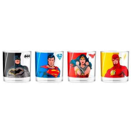Set 4 mini vasos Superheroes DC Comics