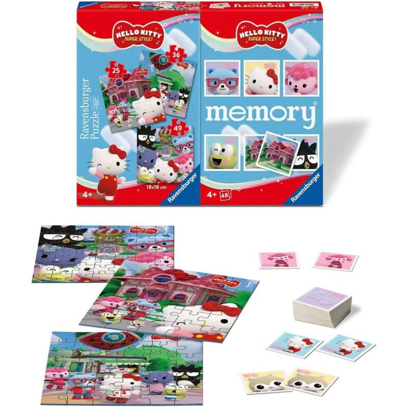 Multipack memory + 3 puzzles Hello Kitty