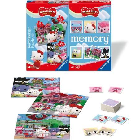 Multipack memory + 3 puzzles Hello Kitty