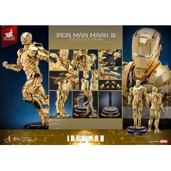 Iron Man Figura Movie Masterpiece Diecast 1/6 Iron Man Mark III (Gold Color Version) Hot Toys Exclusive 33 cm