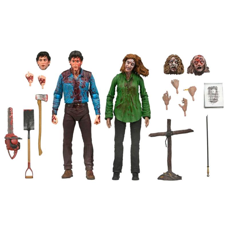 Set 2 figuras Ultimate Bloody Ash &#38; Cheryl Williams Evil Dead 18cm