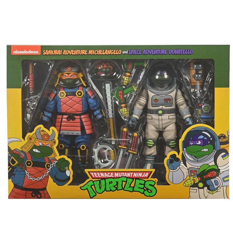 Set 2 figuras Space Adventure Donatello &#38; Samurai Adventure Michelangelo Tortugas Ninja 18cm