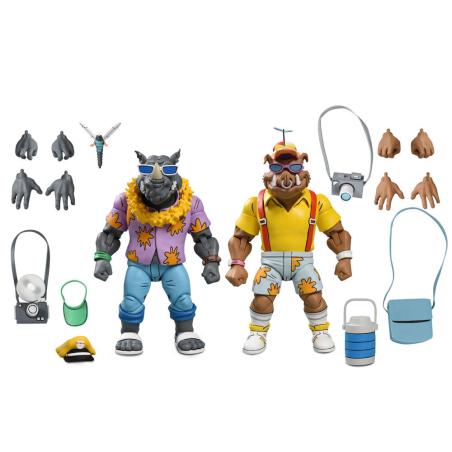 Blister 2 figuras Vacation Bebop &#38; Rocksteady Teenage Mutant Ninja Tortugas Ninja 18cm