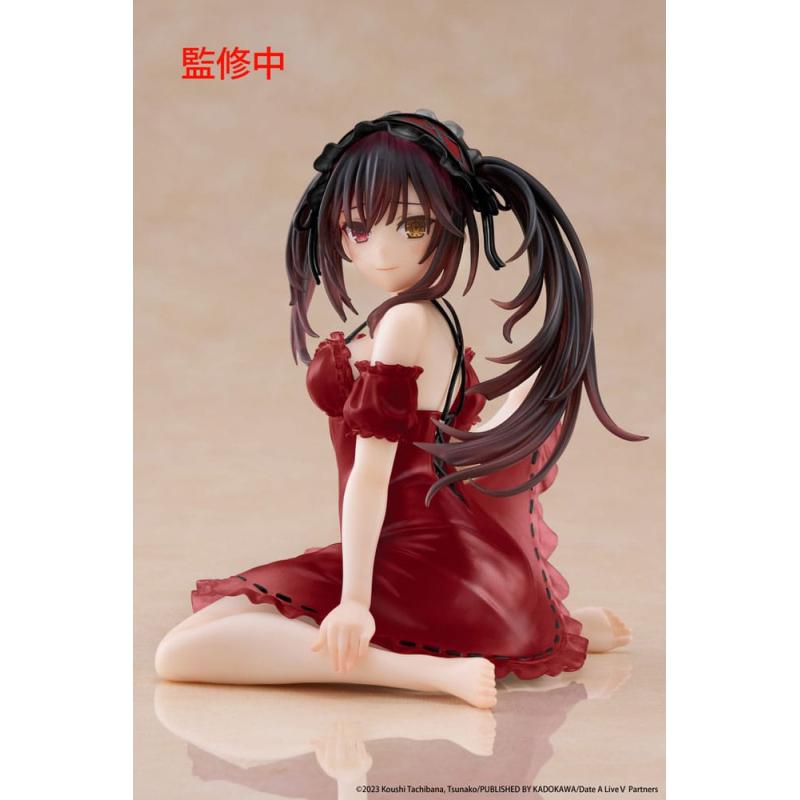Date A Live V Estatua PVC Desktop Cute Figure Kurumi Tokisaki Nightwear Ver. Renewal 13 cm