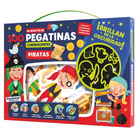 Maletin 100 pegatinas luminiscentes Piratas