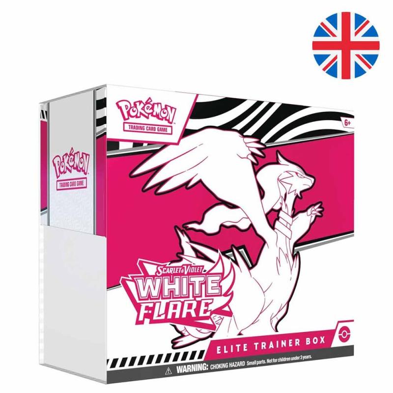 Estuche Entrenador juego cartas coleccionables White Flare Elite Trainer Box Pokemon ingles