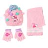 Conjunto gorro guantes braga cuello Peppa Pig