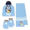 Conjunto gorro guantes braga cuello Bluey