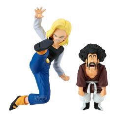 Set 2 figures Android 18 &#38; Mr. Satan Match Makers Dragon Ball Z 11-8cm