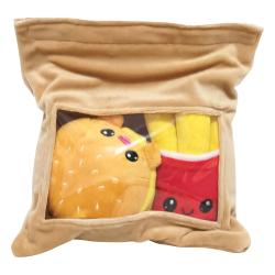Pakc de 2 peluches Yummis Together Burger & Fries in Take Away Bag 21 cm