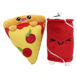 Pakc de 2 peluches Yummis Together Pizza & Cola in Take Away Bag 21 cm