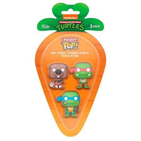 Blister 3 figuras Carrot Pocket POP Tortugas Ninja Splinter Leonardo Raphael