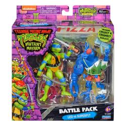Las Tortugas Ninja Figuras Leonardo vs. Super Fly 11 cm