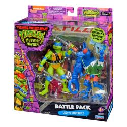 Las Tortugas Ninja Figuras Leonardo vs. Super Fly 11 cm