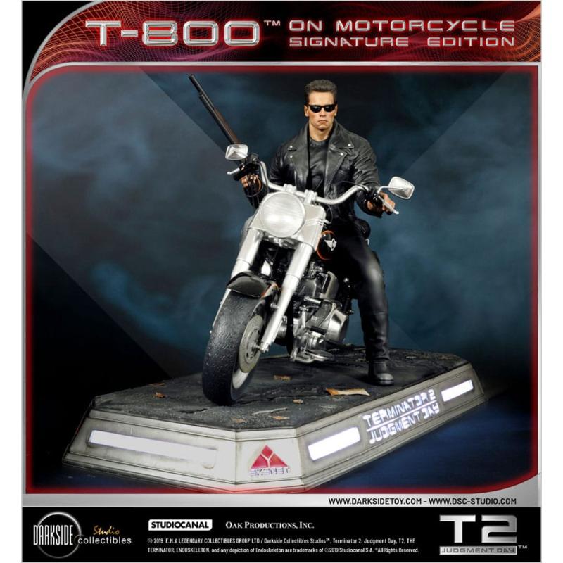 Terminator 2Estatua T-800 On Motorcycle Limited Signature Edition 70 cm