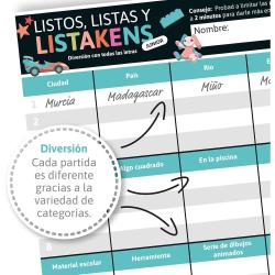 Juego mesa Listos Listas y Listakens Junior español