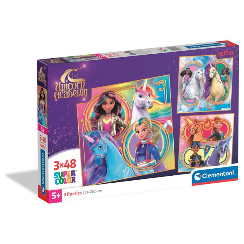 Puzzle Academia de Unicornios 3x48pzs