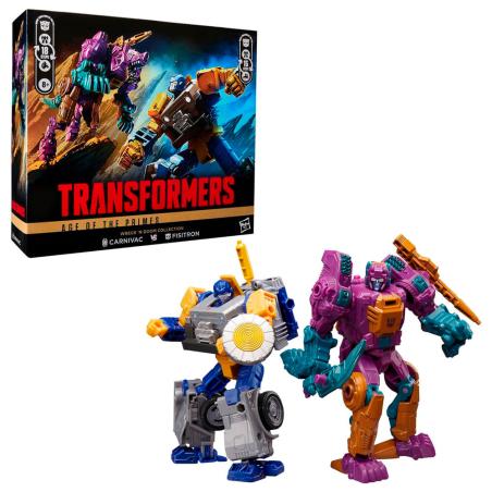 Set 2 figuras Fisitron & Carnivac Transformers Age of The Primes 14cm