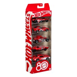 Hot Wheels Pack de 5 Vehículos Die-Cast 1/64 80th Anniversary