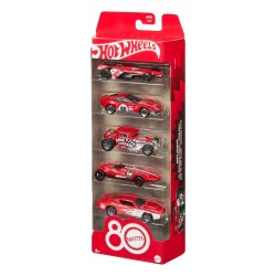 Hot Wheels Pack de 5 Vehículos Die-Cast 1/64 80th Anniversary