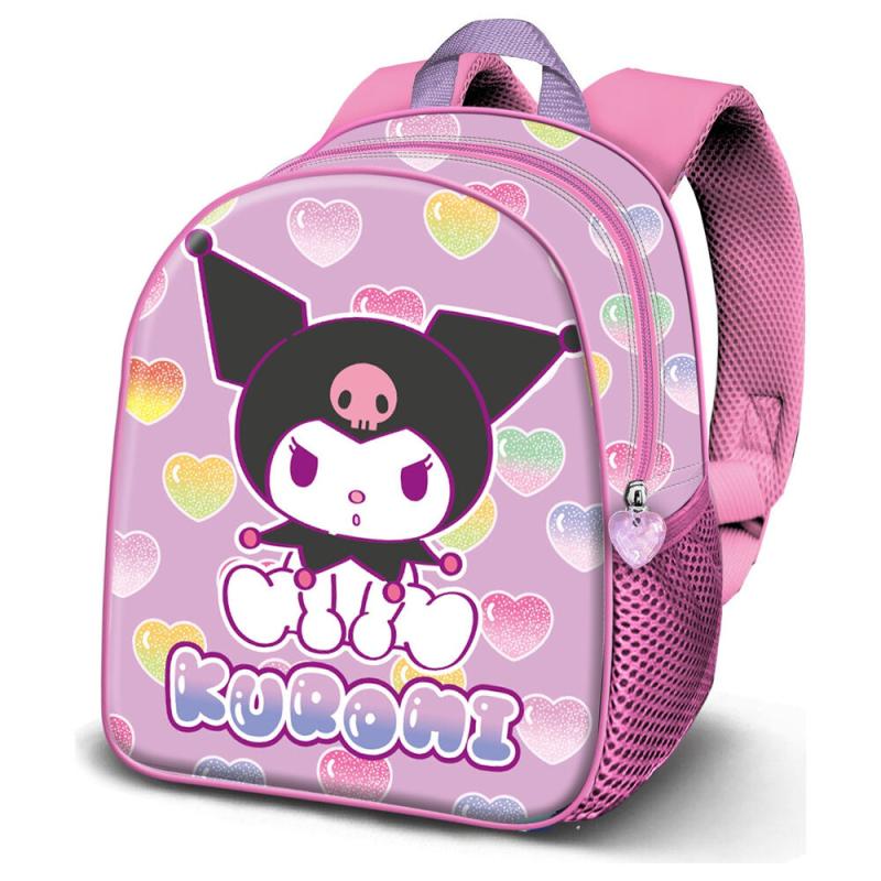 Mochila 3D Hearts Kuromi Hello Kitty 31cm