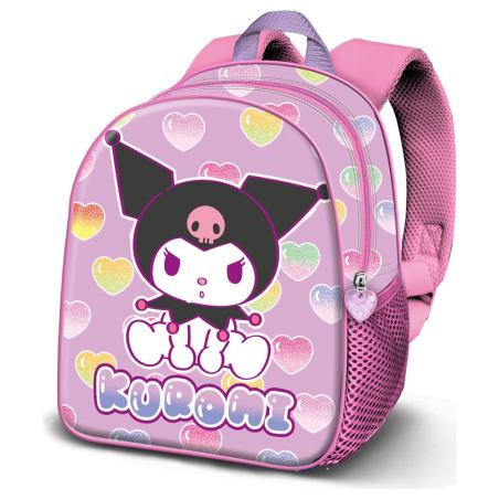 Mochila 3D Hearts Kuromi Hello Kitty 31cm