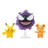 Pokémon Packs de 3 Figuras Battle Teddiursa, Pikachu #9, Gastly 5 cm