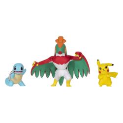 Pokémon Figura Select Battle Pikachu, Squirtle, Hawlucha 7,5 cm