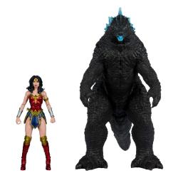 DC Justice League Monsterverse DC Multiverse Pack de 2 Figuras Wonder Woman Vs. Atomic Blast Godzilla 18 cm