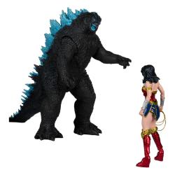 DC Justice League Monsterverse DC Multiverse Pack de 2 Figuras Wonder Woman Vs. Atomic Blast Godzilla 18 cm